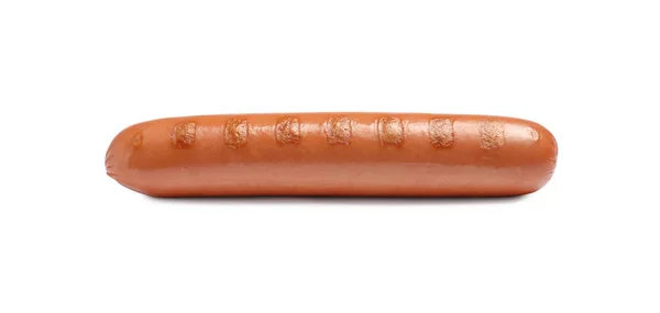 Leckere Grillwurst Auf Weißem Hintergrund Zutat Für Hot Dog — Stockfoto