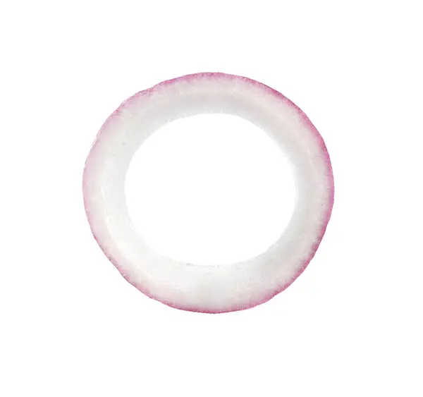 Δαχτυλίδι Κόκκινο Κρεμμύδι Απομονωμένο Λευκό — Φωτογραφία Αρχείου