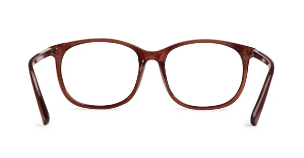 Stylish Glasses Brown Frame Isolated White — Stock Photo, Image