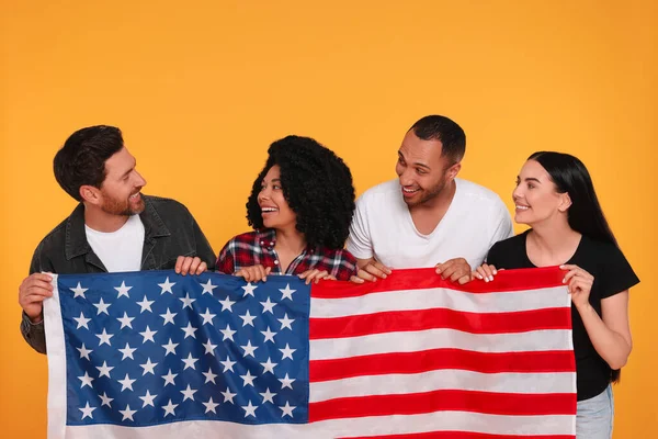 4Th July Independence Day Usa Happy Friends American Flag Yellow — Stock Photo, Image