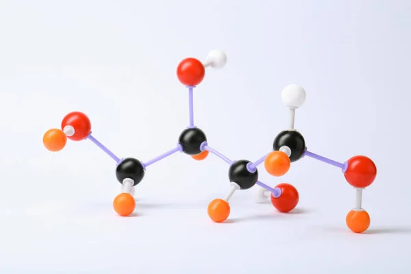 Молекула Сахара Белом Фоне Химическая Модель — стоковое фото