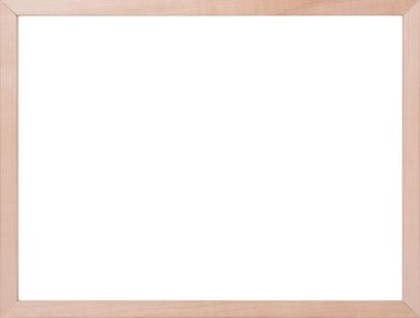 Tahta çerçeve, boş beyaz arkaplan. Tasarım için model