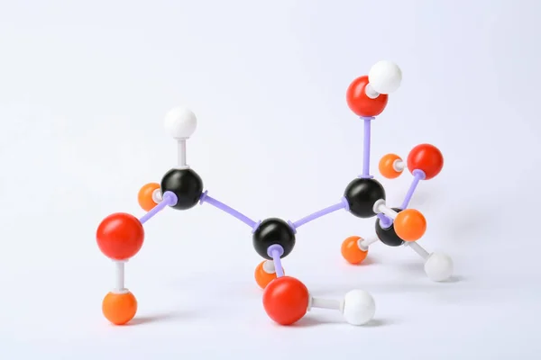Molecuul Suiker Witte Achtergrond Chemisch Model — Stockfoto