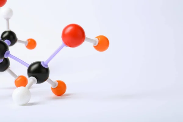 Molécula Açúcar Fundo Branco Close Modelo Químico — Fotografia de Stock