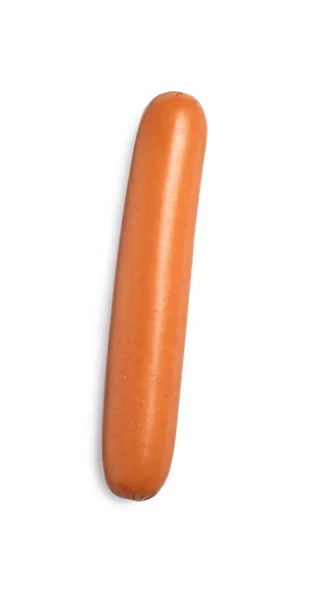 Friss Nyers Kolbász Elszigetelt Fehér Felső Nézet Hozzávalók Hot Dog — Stock Fotó