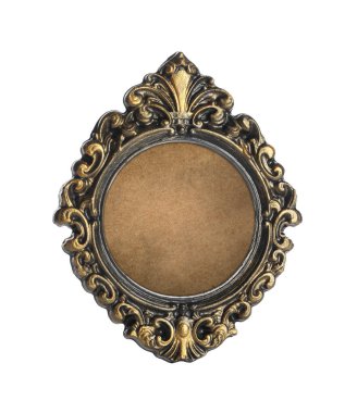 Güzel boş vintage çerçeve beyaz üzerine izole