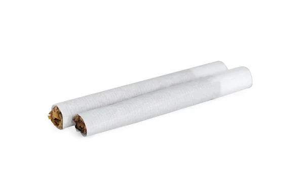 Papierosy Tytoniowe Samodzielnego Skręcania Białym Tle — Zdjęcie stockowe