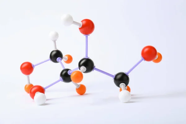 Beyaz Arka Planda Şeker Molekülü Kimyasal Model — Stok fotoğraf