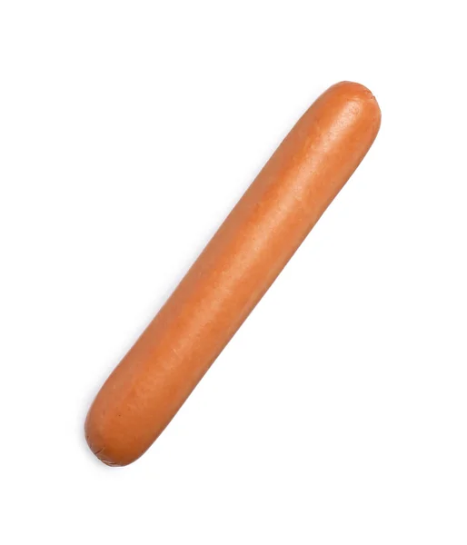 Verse Rauwe Worst Geïsoleerd Wit Bovenaanzicht Ingrediënt Voor Hotdog — Stockfoto