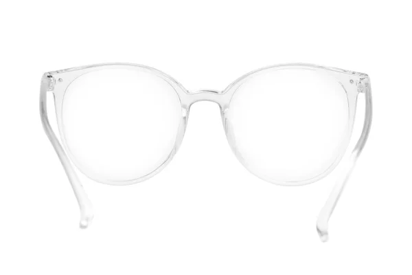Snygga Glasögon Med Transparent Ram Isolerad Vit — Stockfoto