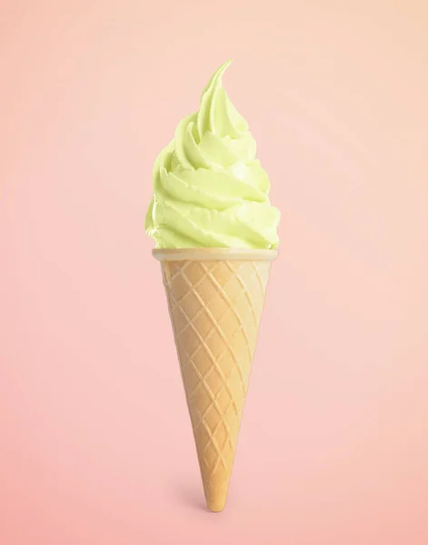 파스텔 배경에 맛있는 아이스크림 부드러운 — 스톡 사진