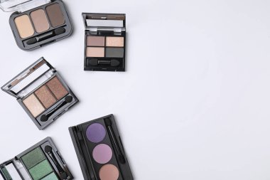 Beyaz arka planda bir sürü farklı göz farı paleti var. Metin için boşluk