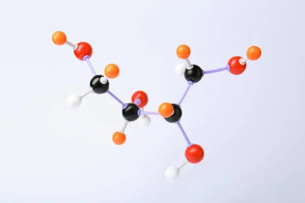 Cukormolekula Fehér Háttérrel Kémiai Modell — Stock Fotó