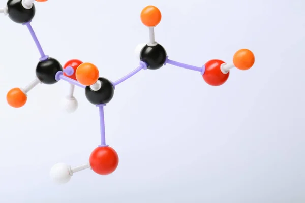 Molécule Sucre Sur Fond Blanc Gros Plan Modèle Chimique — Photo