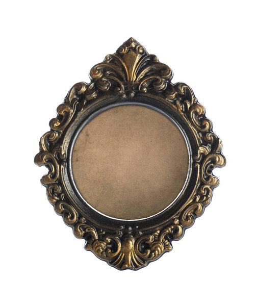 Красивая пустая винтажная рамка, изолированная на белом