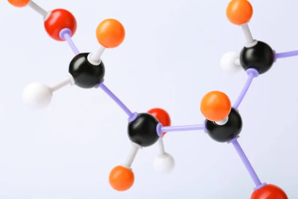 Молекула Сахара Белом Фоне Крупным Планом Химическая Модель — стоковое фото
