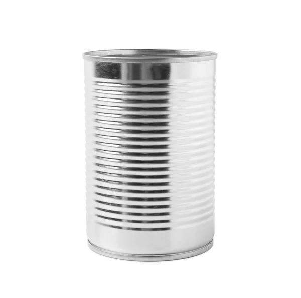 One Open Tin Can Isolated White — Stock Photo, Image