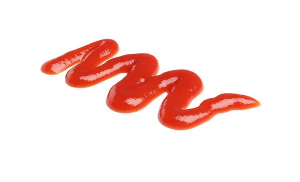 Finom Ketchup Kenet Fehér Háttérrel Hozzávalók Hot Dog Hoz — Stock Fotó