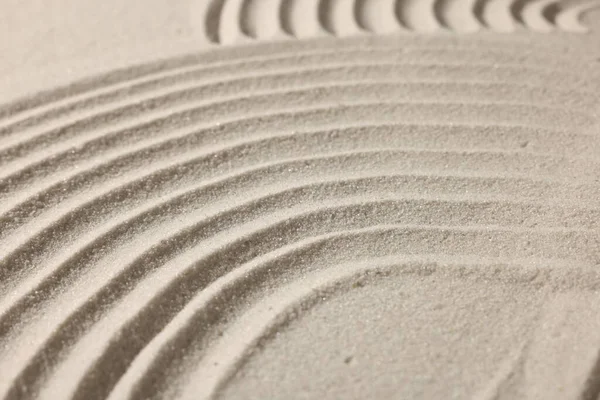 Όμορφες Γραμμές Ζωγραφισμένες Στην Άμμο Κοντά Κήπος Zen — Φωτογραφία Αρχείου