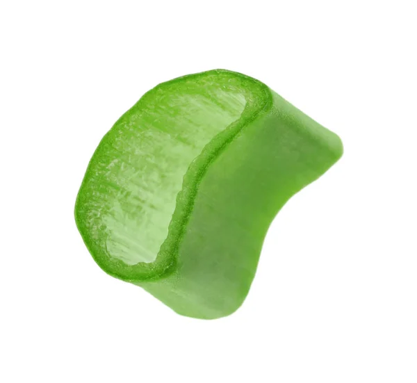 Кусок Свежего Зеленого Лука Изолирован Белом — стоковое фото