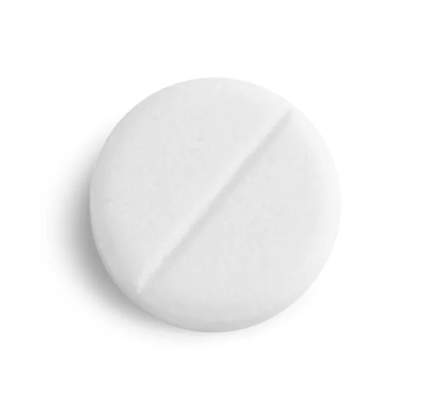 One Pill Isolated White Top View — Stock Photo, Image