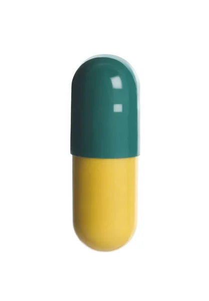 Ett Piller Isolerat Vitt Läkemedelsbehandling — Stockfoto