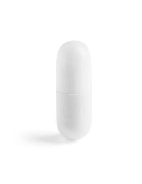Ένα Χάπι Λευκό Φόντο Φαρμακευτική Αγωγή — Φωτογραφία Αρχείου