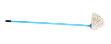 Plastik saplı paspas beyaz, üst görünümde izole