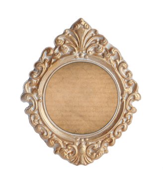 Güzel boş vintage çerçeve beyaz üzerine izole