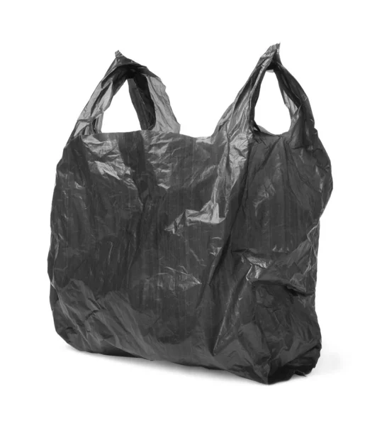 stock image One black plastic bag isolated on white