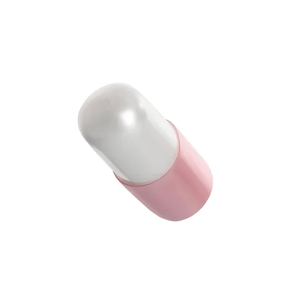 Eine Pille Isoliert Auf Weiß Drogentherapie — Stockfoto