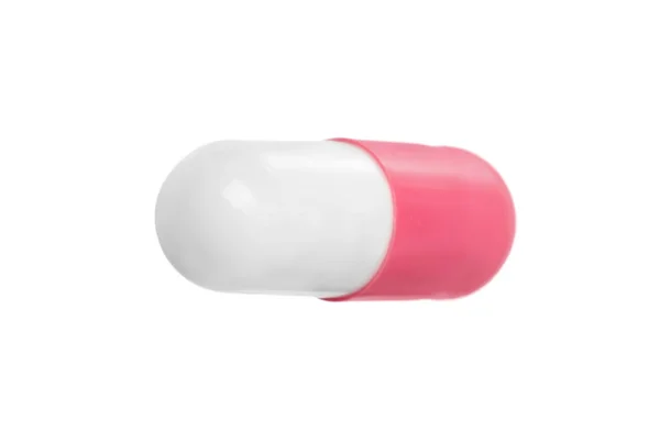 Jedna Tabletka Odizolowana Biało Leczenie Farmakologiczne — Zdjęcie stockowe