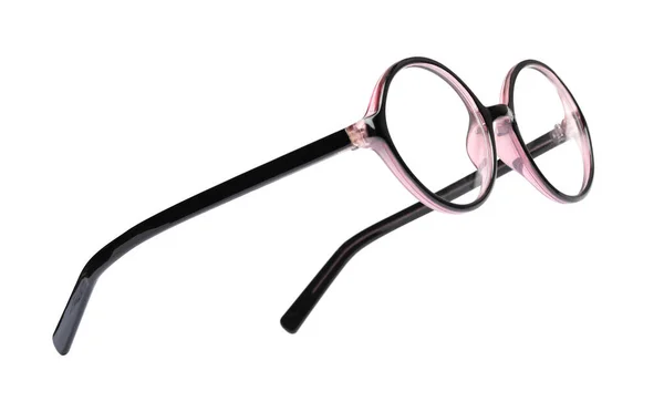 Stylish Glasses Plastic Frame Isolated White — Stock Photo, Image