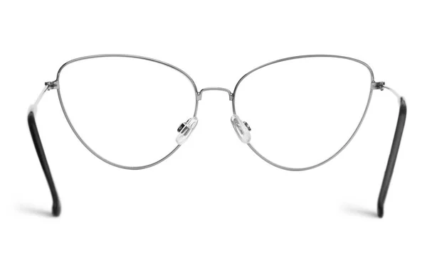 Stylish Glasses Metal Frame Isolated White — Stock Photo, Image