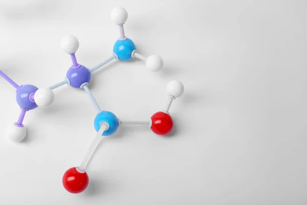 Fenilalanin Molekula Fehér Alapon Közelkép Kémiai Modell — Stock Fotó