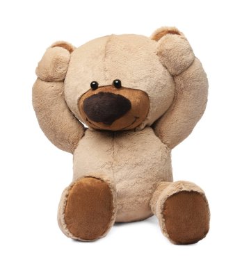 Beyaz tenli sevimli ayıcık. Çocuk oyuncağı