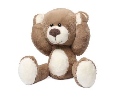 Beyaz tenli sevimli ayıcık. Çocuk oyuncağı