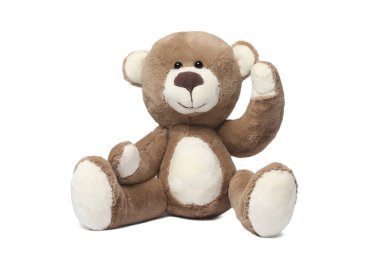 Beyaz tenli sevimli ayıcık. Çocuk oyuncağı