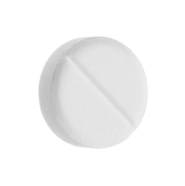 Beyaza izole edilmiş bir hap. İlaç tedavisi.