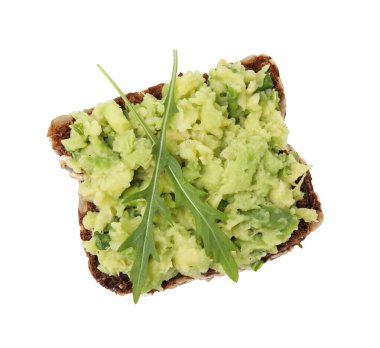 Guacamole ve roka soslu nefis bir sandviç.