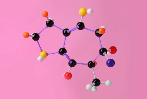 Структура Молекули Рожевому Фоні Хімічна Модель — стокове фото