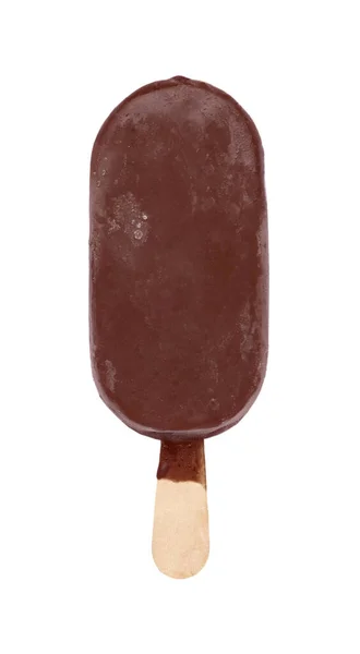Νόστιμο Σοκολάτα Τζάμια Παγωτό Μπαρ Απομονώνονται Λευκό Κορυφαία Άποψη — Φωτογραφία Αρχείου