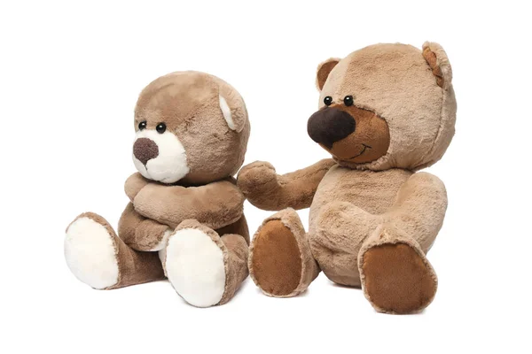 Ursos Pelúcia Bonitos Isolados Branco Brinquedo Criança — Fotografia de Stock