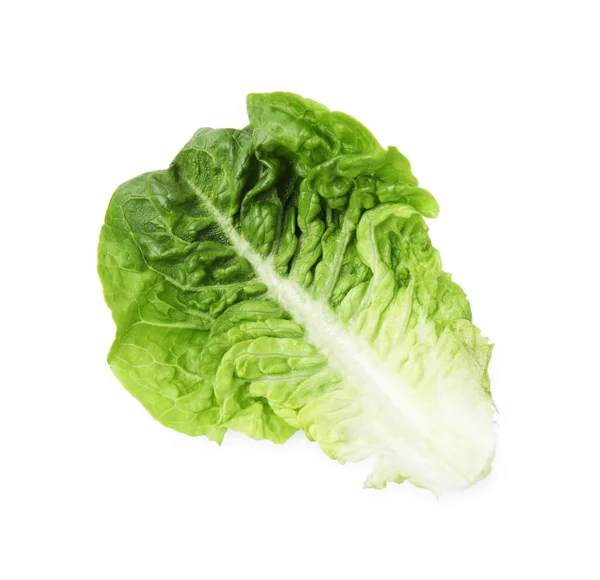 Fresh Green Leaf Romaine Lettuce Isolated White Top View — Stock Photo, Image