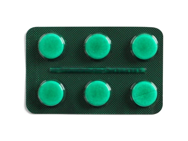 Blister Pills White Background Top View — Stock Photo, Image