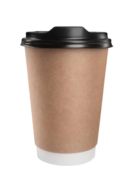 Drink Kaffeetasse Aus Papier Isoliert Auf Weiß — Stockfoto