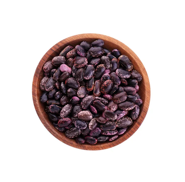 Bowl Dry Kidney Beans Isolated White Top View — Stock Photo, Image