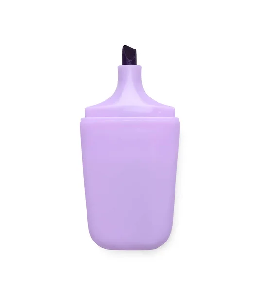 Один Фиолетовый Маркер Белом Фоне Вид Сверху — стоковое фото