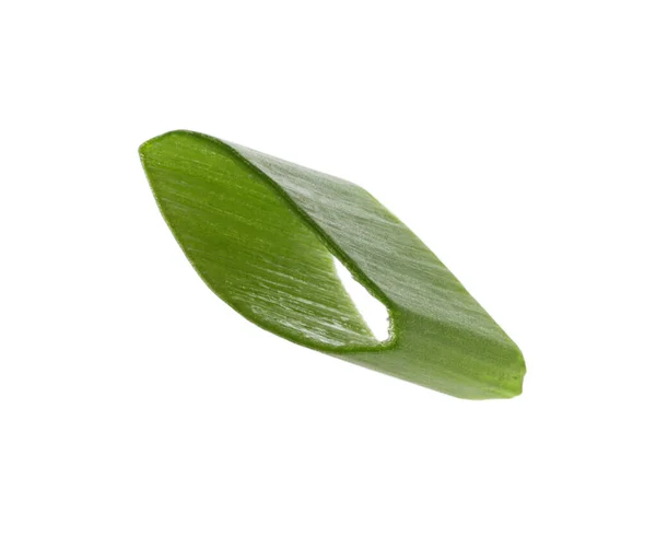 Κομμάτι Φρέσκο Ψιλοκομμένο Πράσινο Κρεμμύδι Λευκό Φόντο — Φωτογραφία Αρχείου