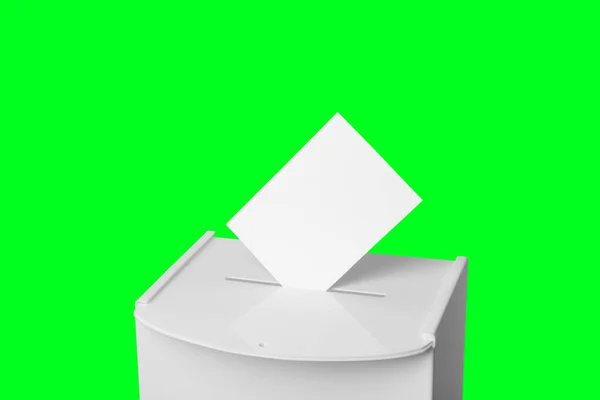 Stembus Met Stemming Groene Achtergrond Verkiezingstijd — Stockfoto